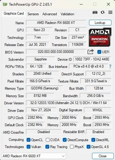 Placa de Vídeo AMD Radeon RX 6600 XT