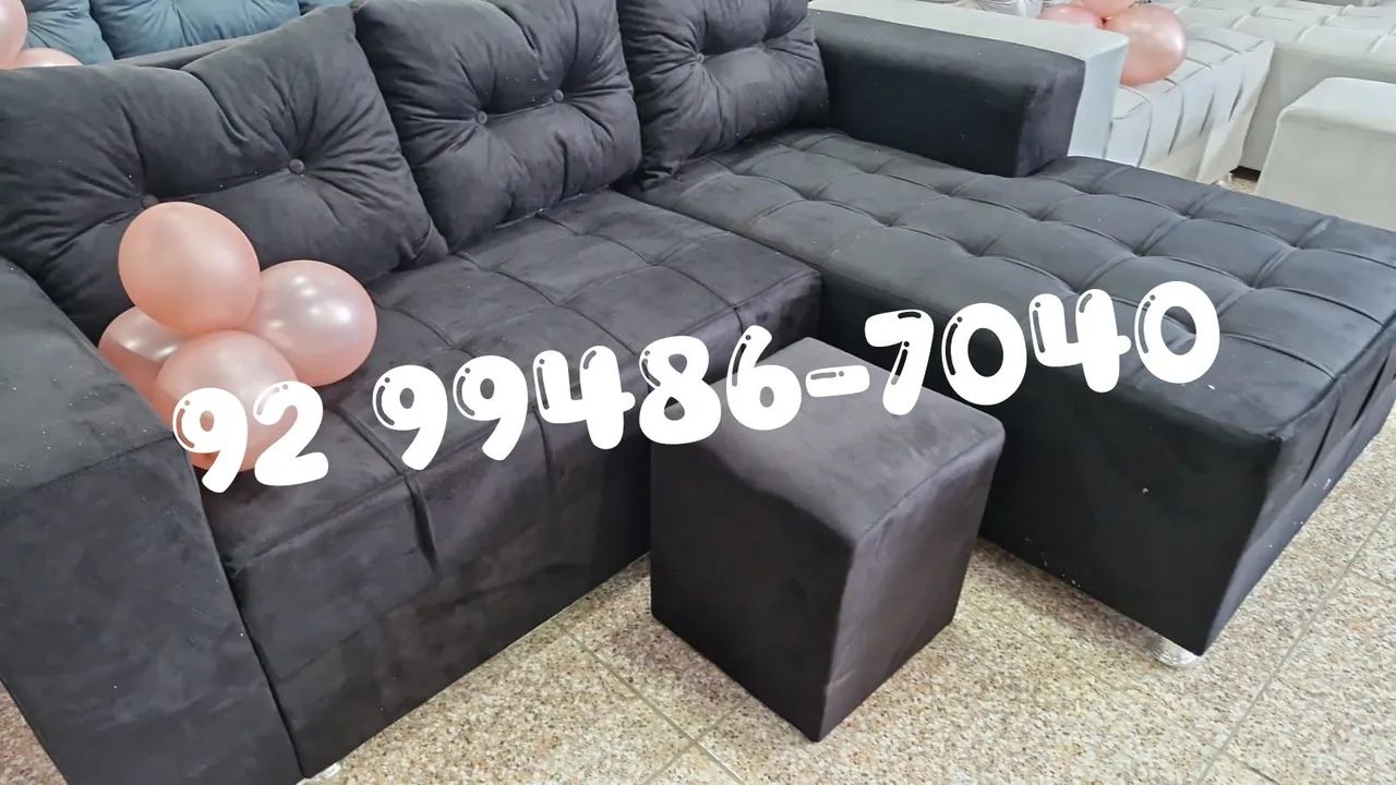 SOFA CHEYSE + PUFF + GARANTIA + FRETE GRÁTIS  - Foto 2