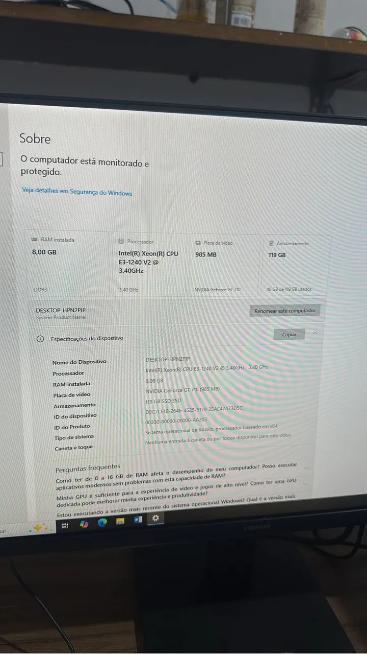 Computador xeon gamer basico vga1 gb com ssd tela 24 polegadas loja fisica  - Foto 2