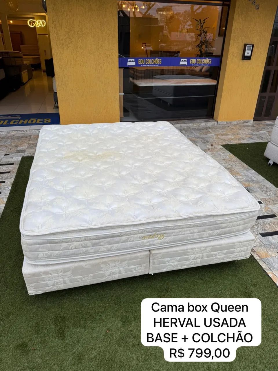 Cama box Queen HERVAL USADA - ENTREGAMOS 