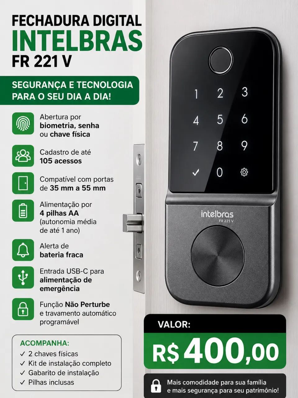 Fechadura eletrônica digital 