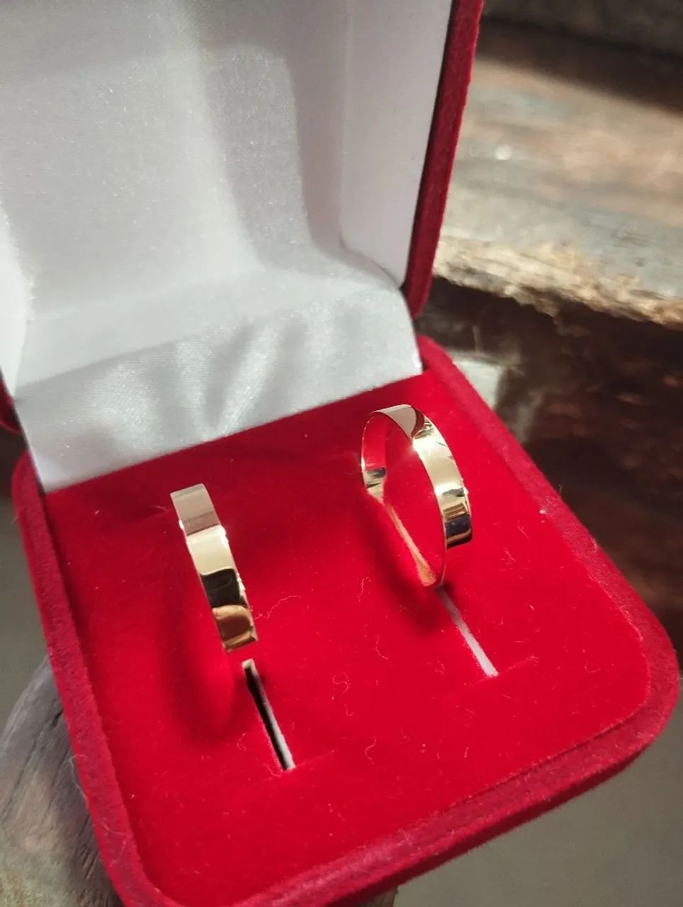 Alianças modelo reta 3mm - ouro 750 (18k) - Foto 5