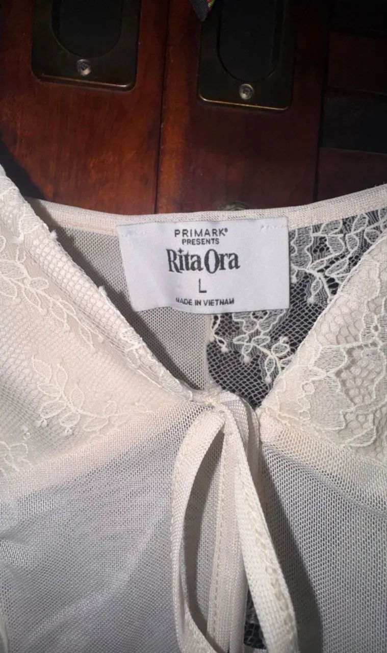 top primark rita ora branco renda G
