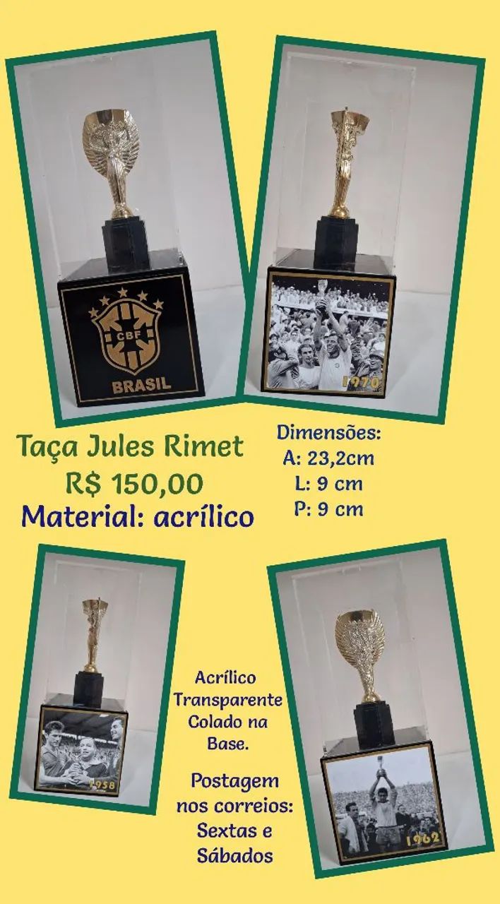 Taça Troféu Jules Rimet. Copa do Mundo 1970