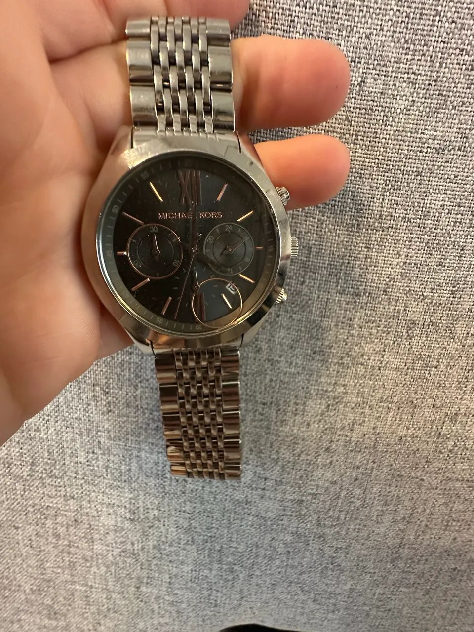relógio michael kors prata feminino