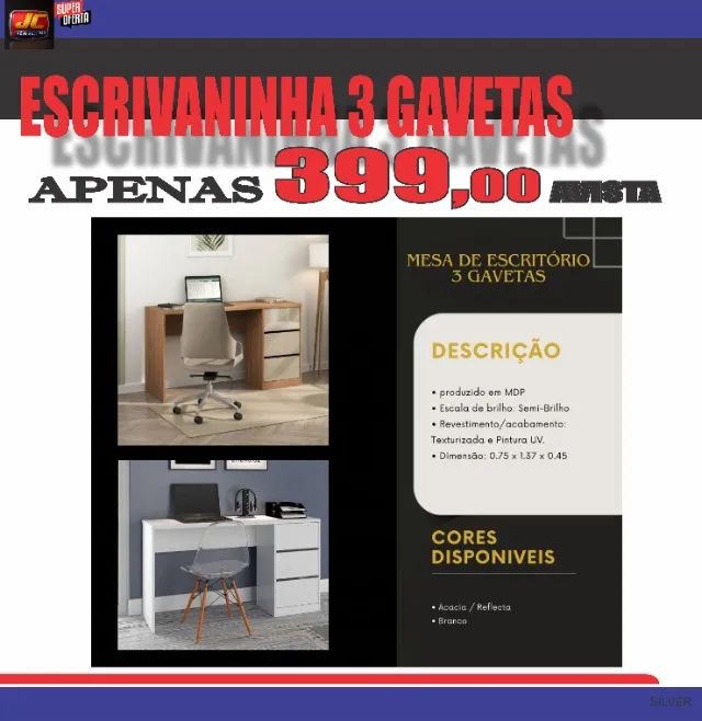 MESA DE ESCRITORIO 3 GAVETAS