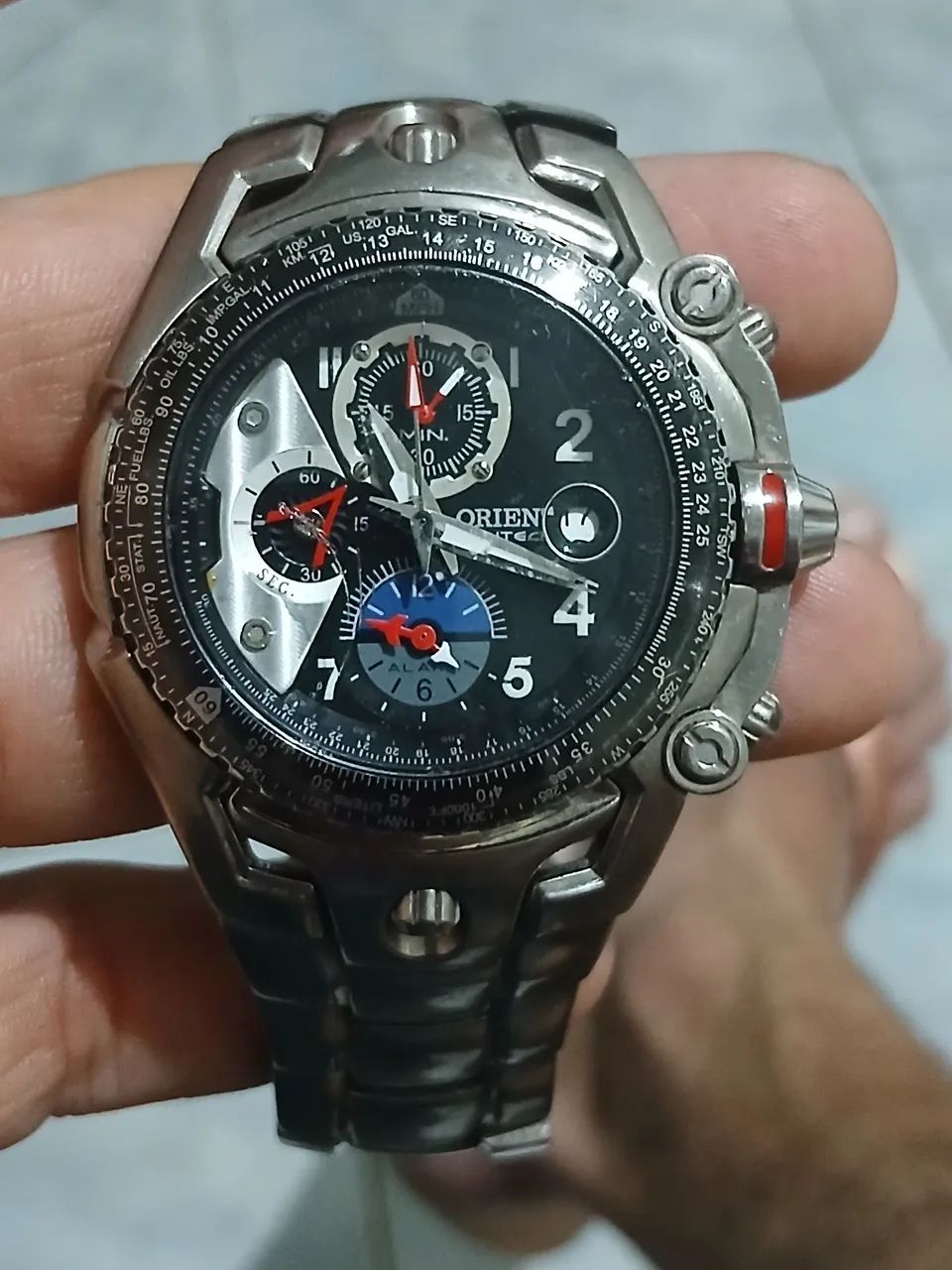 relógio masculino Orient Flytech Titanium MBTTC001