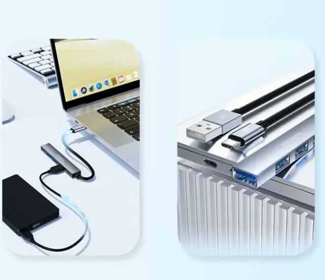 ORIGINAL Lacrado HUB 4 em 1 Essager p/ Linux/Windows/Mac/Ios/Android - Foto 2