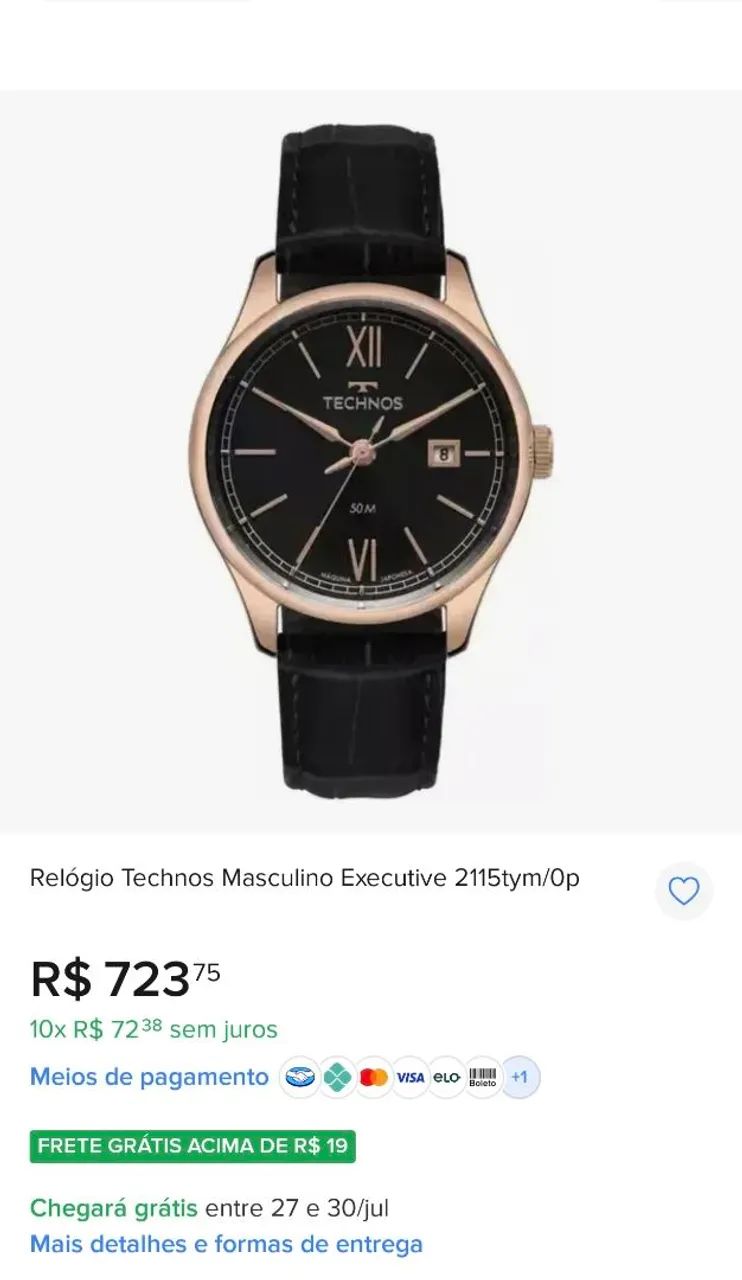 Relógio Technos Executive Masculino Novo - Foto 2