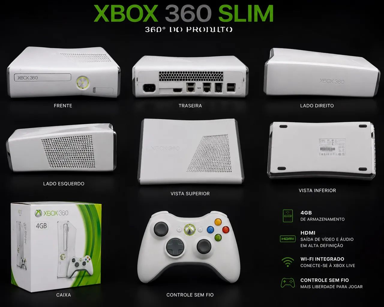 Xbox 360 slin, com jogos