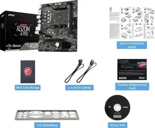 Placa Mãe MSI A520M-A PRO AMD AM4 DDR4 Micro ATX - Foto 2