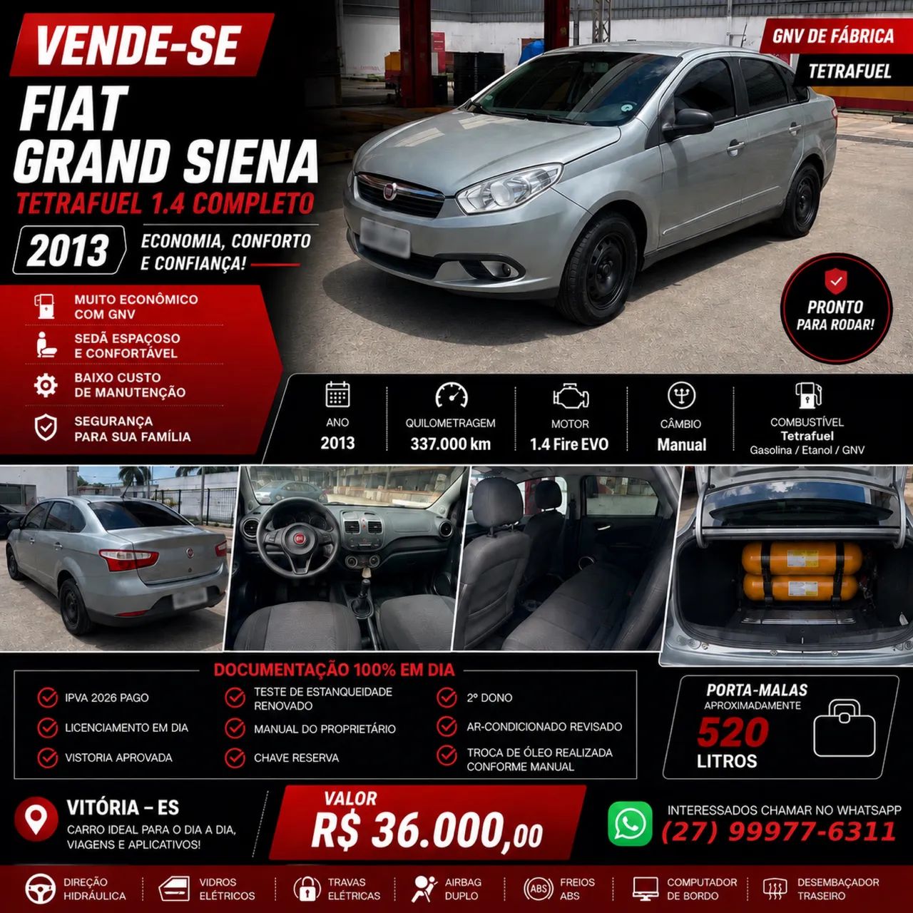 Fiat Grand Siena Grand Siena TETRAFUEL 1.4 Evo F. Flex 8V 2013