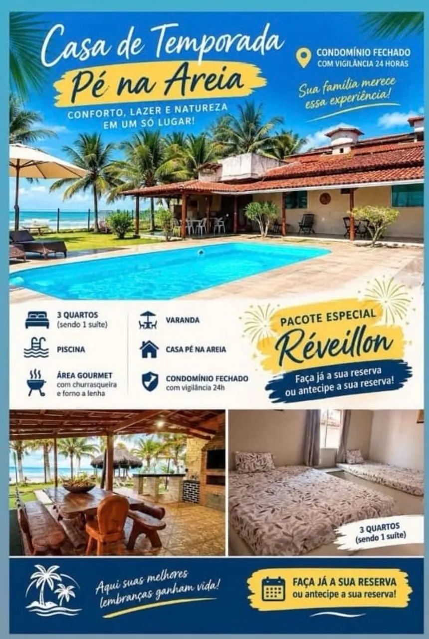 Casa de praia pé na areia
