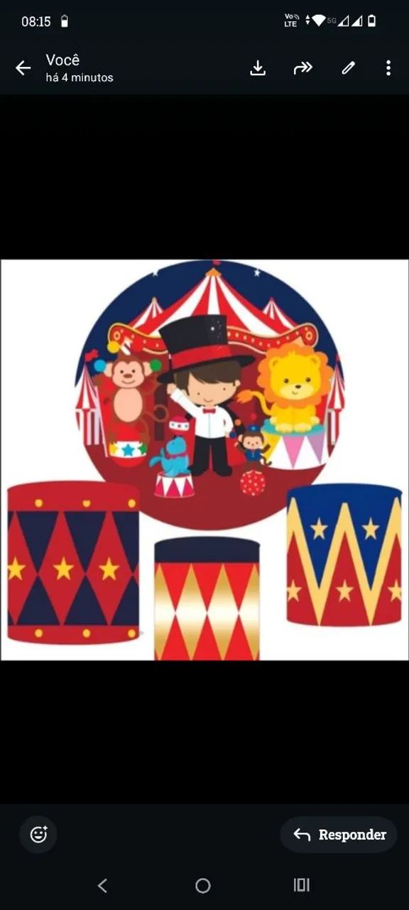 Vendo Capas Cilindro Tema Circo 