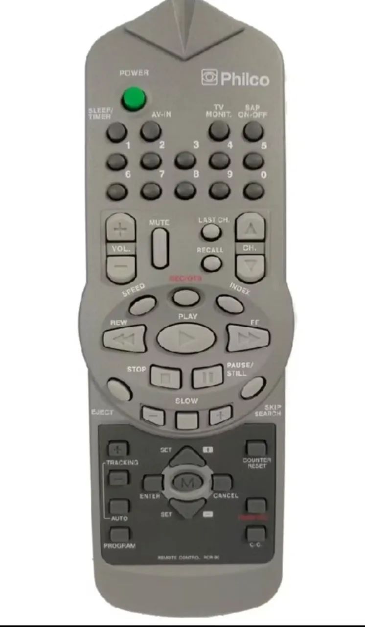 Controle tv philco c/ vhs