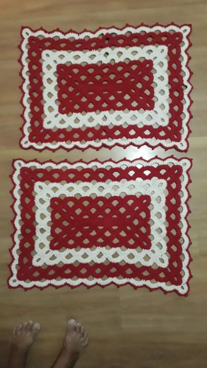 Conjunto de tapete de Croche