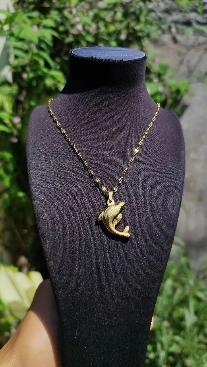 Colar moda praia dourado aço inoxidável  - Foto 2