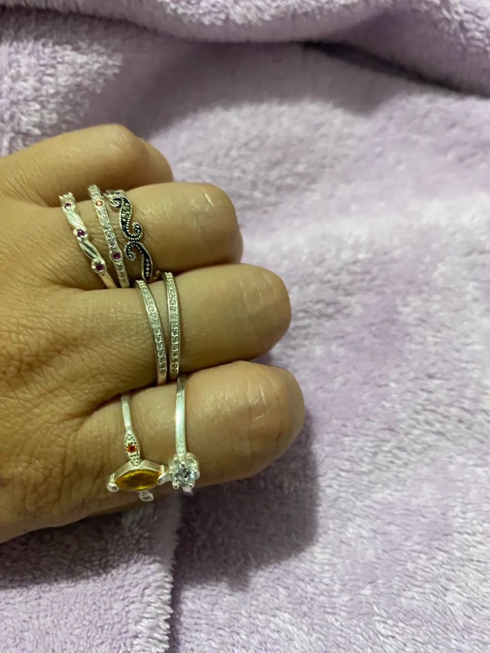 Kit de anéis em prata 925 novas - Foto 3