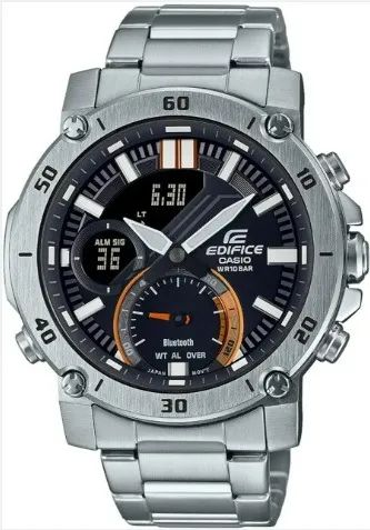 Relógio masculino CASIO EDIFICE Smartphone ECB-20YD-1AJF prateado com Bluetooth