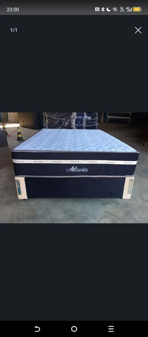 Cama de casal com colchão firme resistente à peso