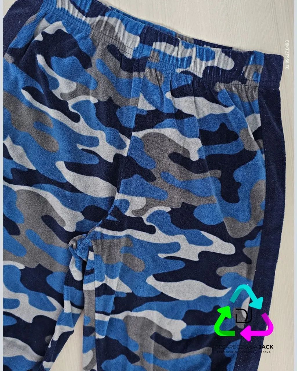 Calça Infantil Importada de Fleece Camuflada - Foto 2