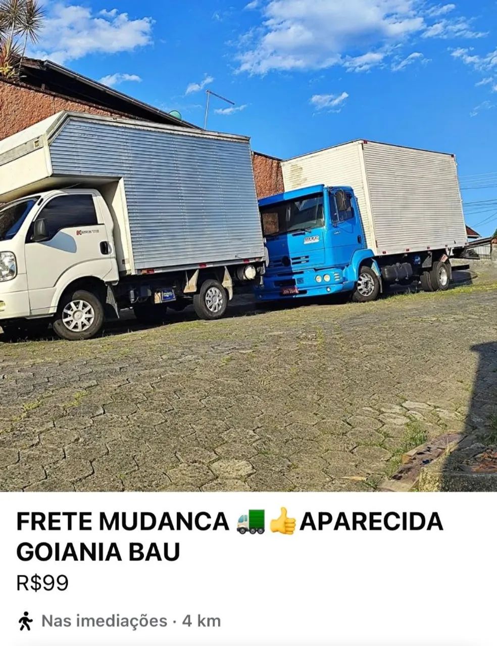 Baú Fretes RAPIDO Mudança com ajudante 