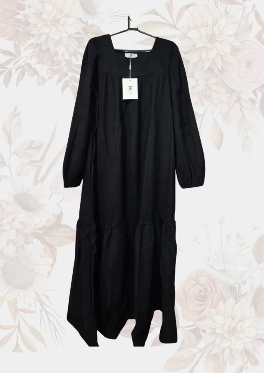 Vestido de veludo cotelê preto