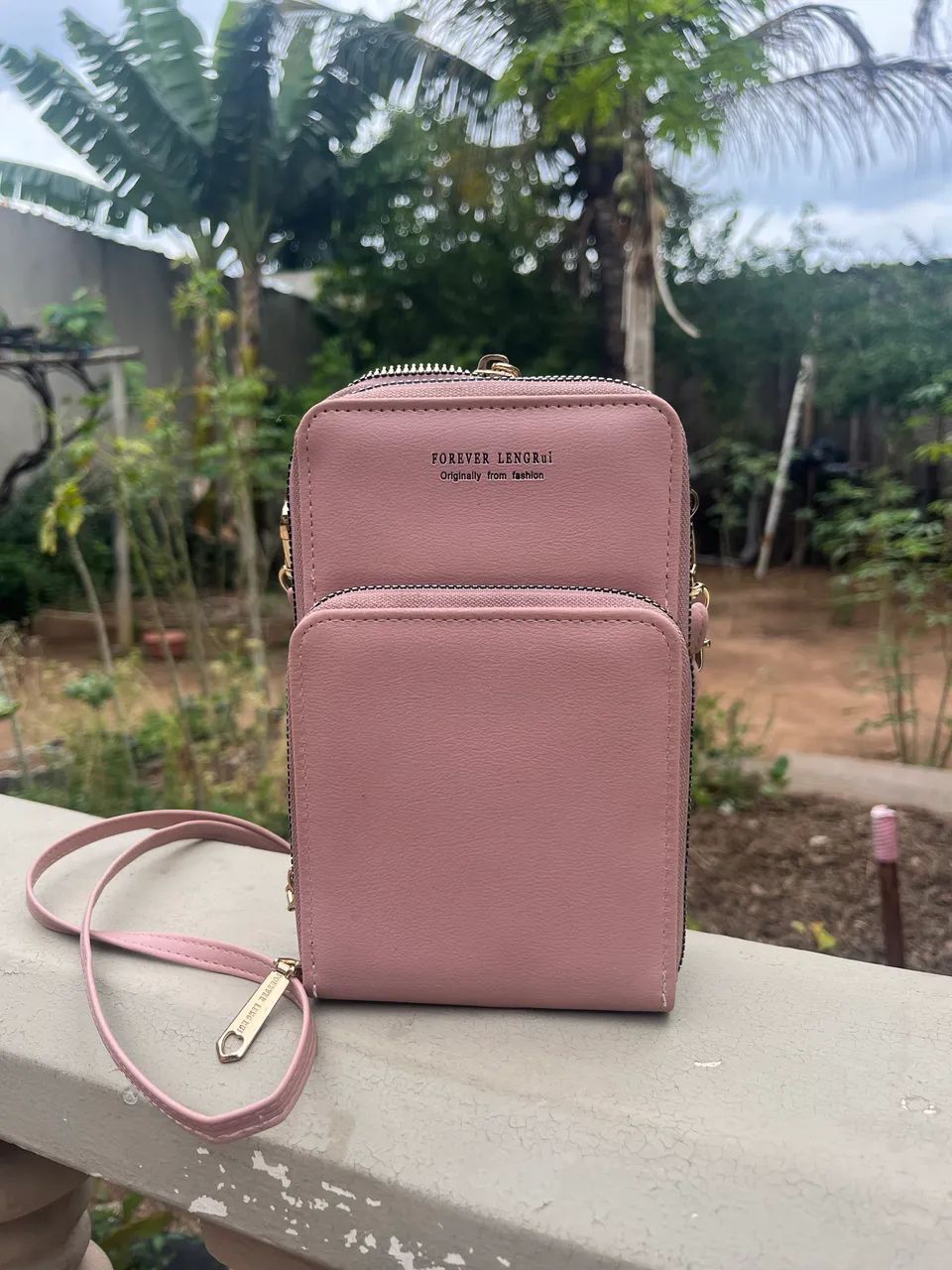 Bolsa rosa Forever LenGRui original 3 compartimentos 