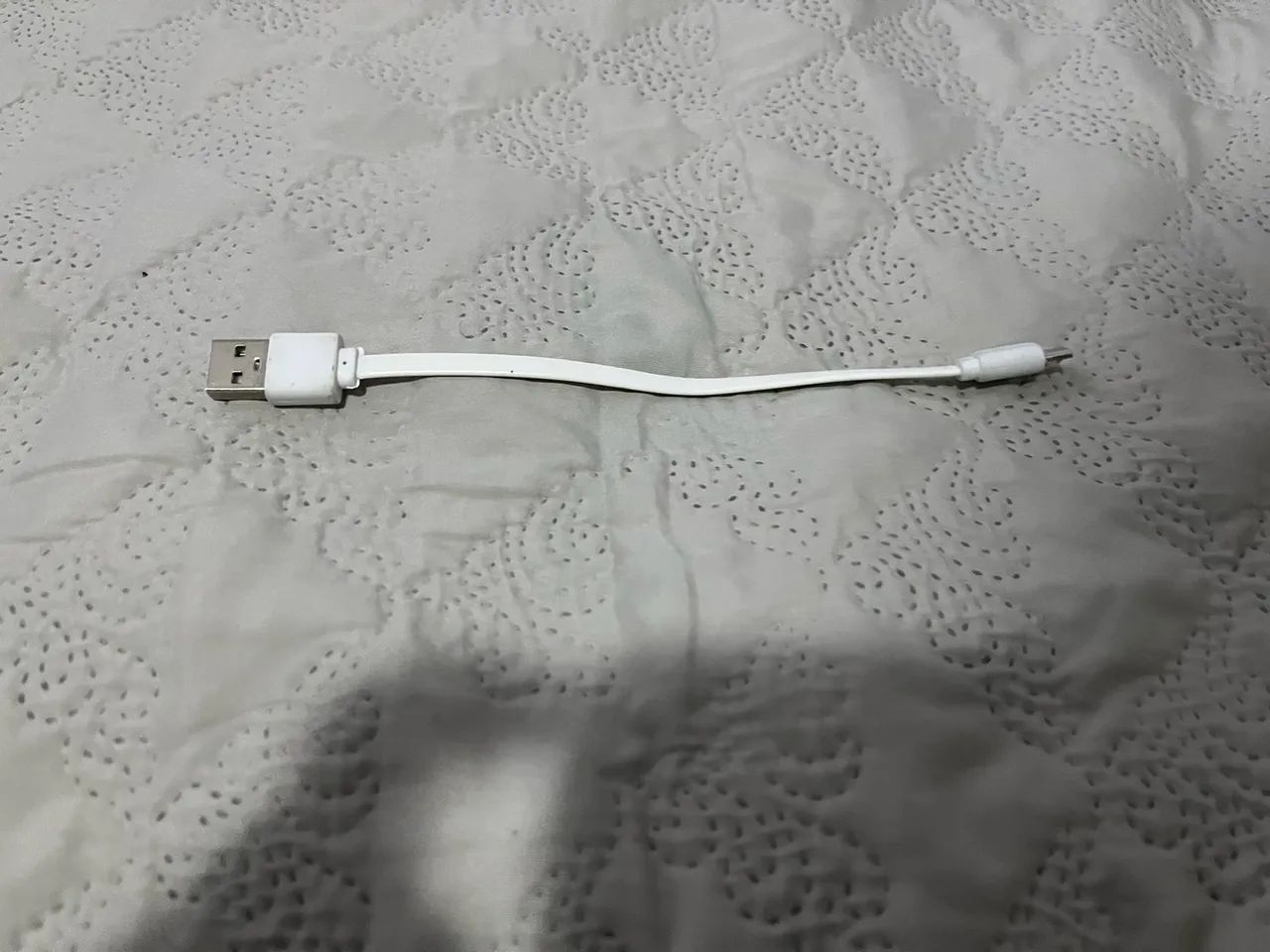 Cabo USB Curto Flat Branco (Micro-USB) Ideal para Powerbank e Carro - Foto 4