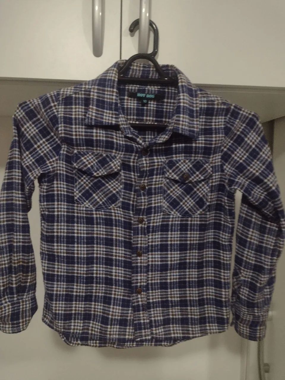 camisa xadrez, tamanho 10 