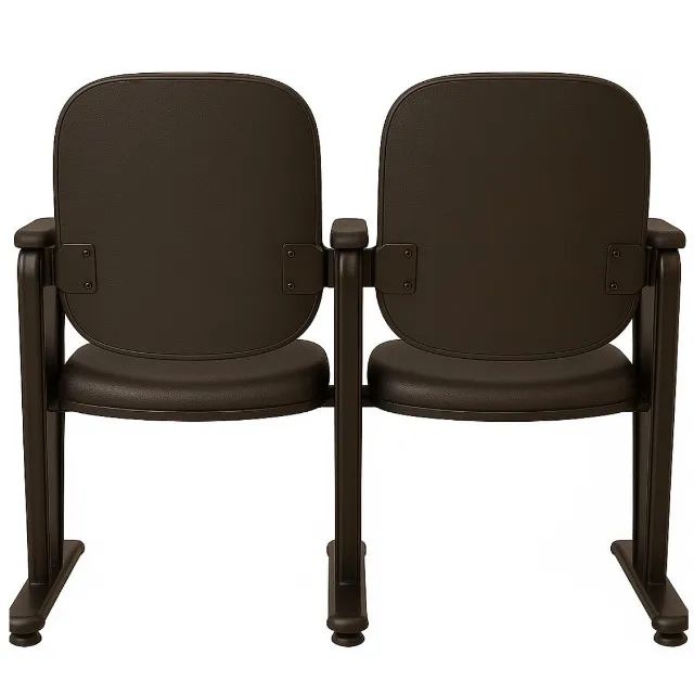 Poltrona Rebatível Para Auditório Corino Preto Design Sofisticado 38102 - Foto 3