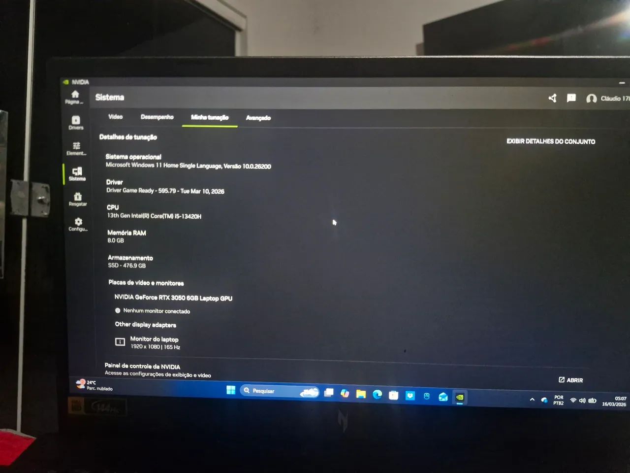 notebook acer nitro v15 