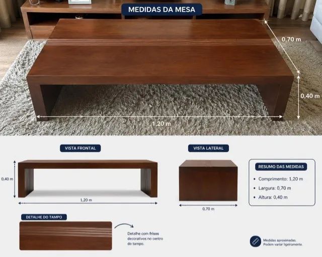 Mesa de centro madeira, excelente estado