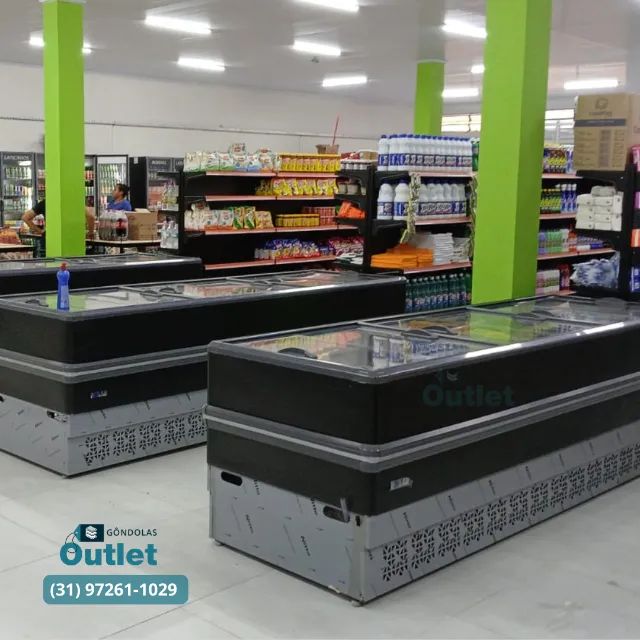 Expositor horizontal de congelados - ilha refrigerada