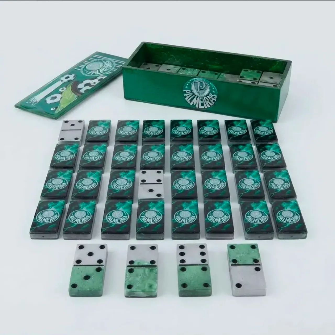 DOMINÓ DO PALMEIRAS EM RESINA PERSONALIZADO 