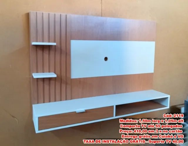 Painel MDF p/ TV até 55 polegadas (NOVO) - Foto 5
