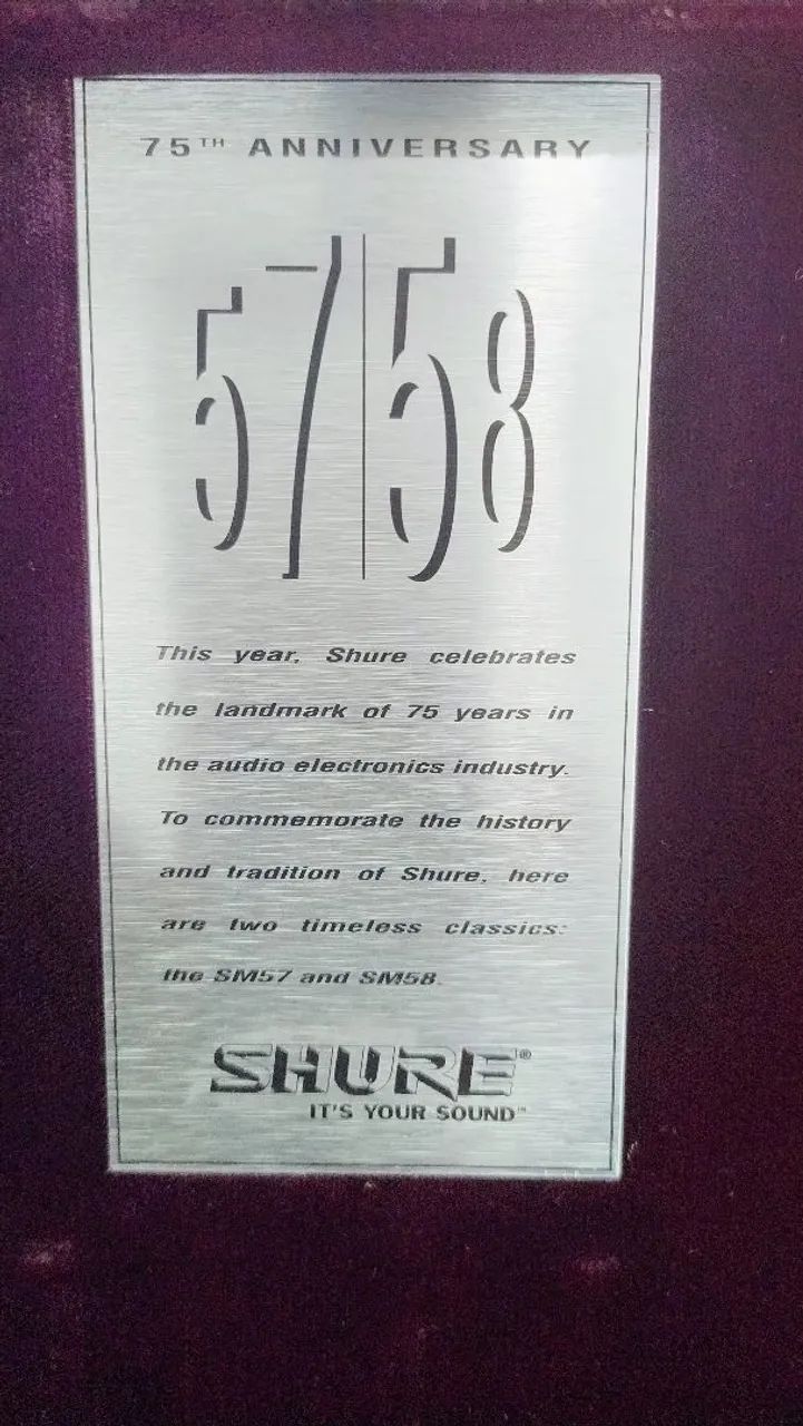 MICROFONE SHURE SM57 75th ANNIVERSARY LIMITED EDITION - 2000 + CAIXA ORIGINAL - Foto 4