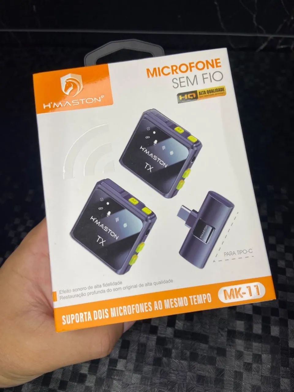 Microfone de Lapela Sem Fio H'Maston Duplo MK-11 Tipo-C  - Foto 2
