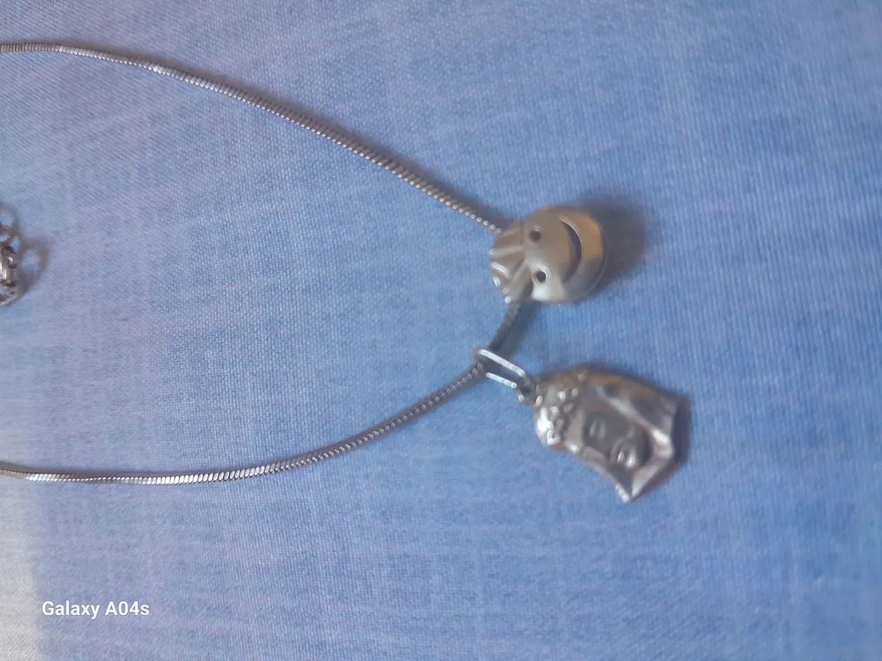 Cordão de prata 925 + 2 pingentes - Foto 2