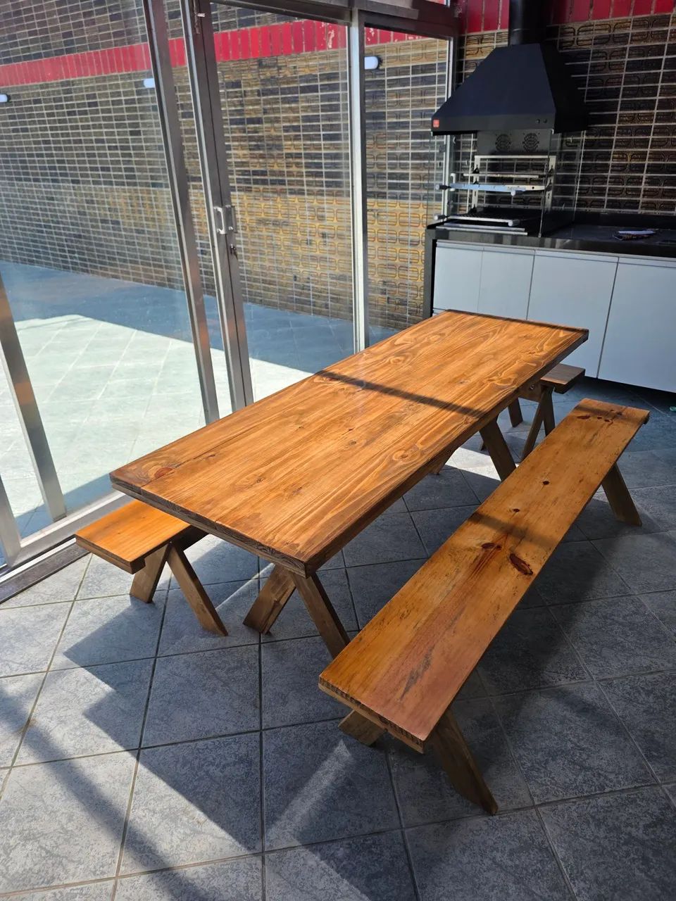 Mesa nova rústica para área gourmet área churrasco  - Foto 5
