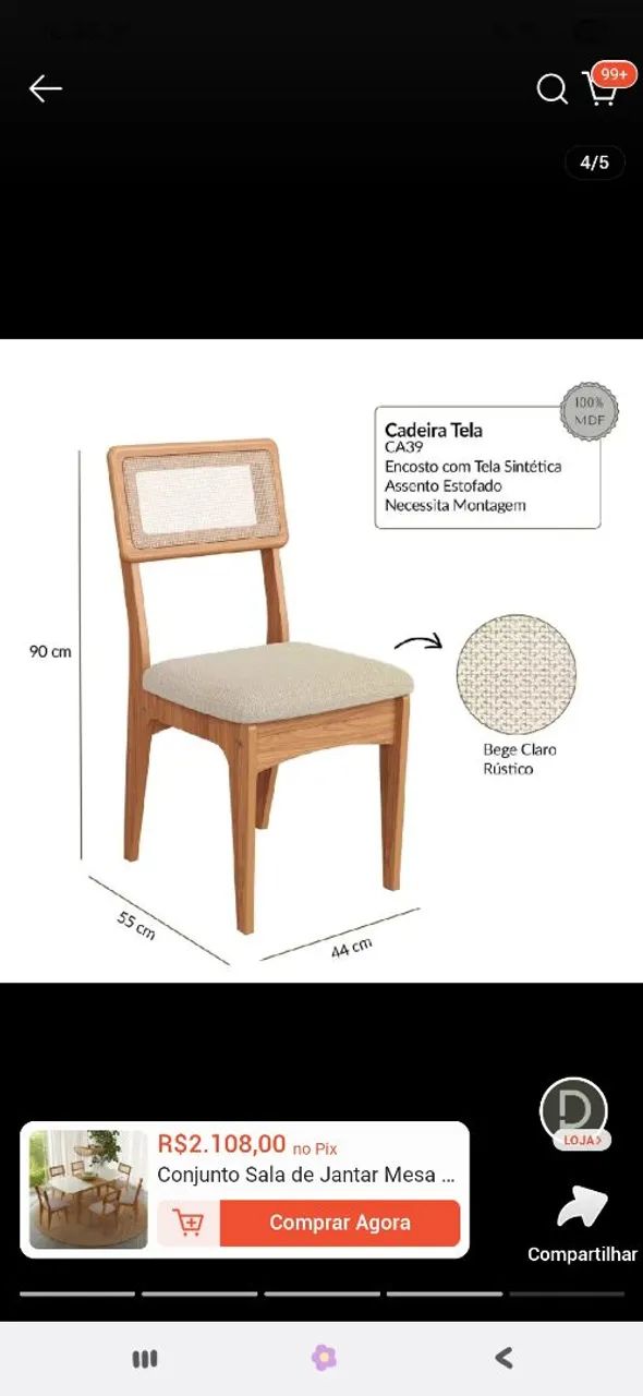 mesa evolutiva 6 cadeiras  - Foto 2