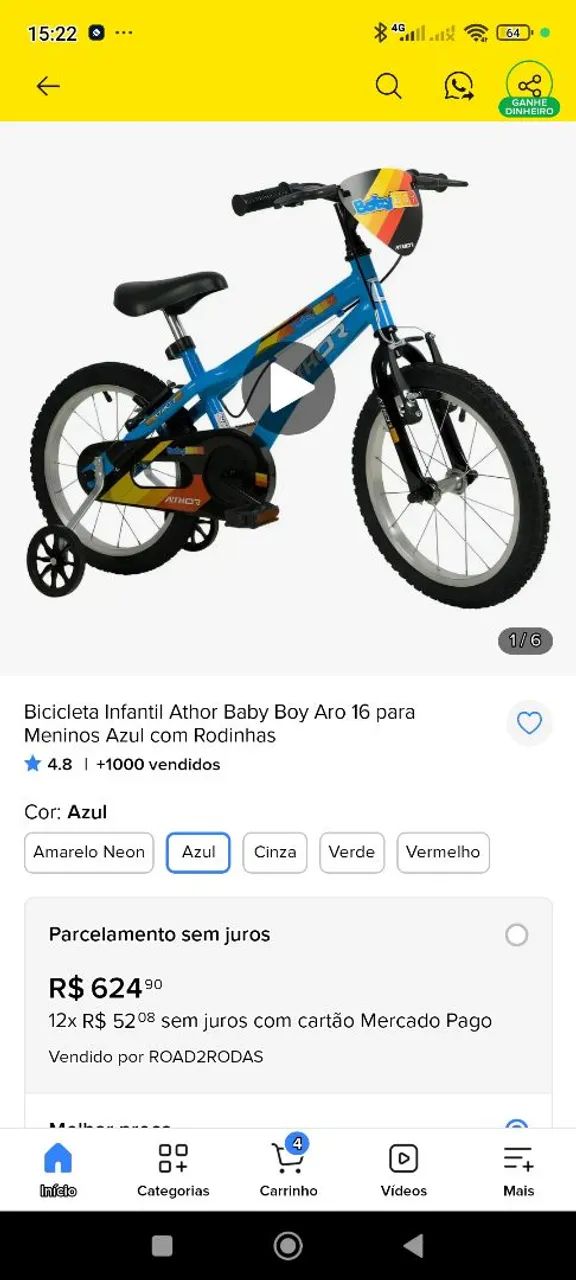 Bicicleta aro 16" top