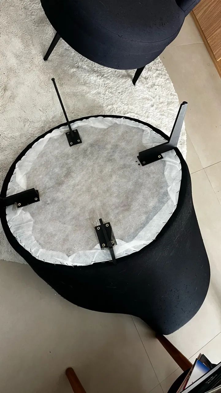 Par de Poltronas de Tecido pretas - Foto 3