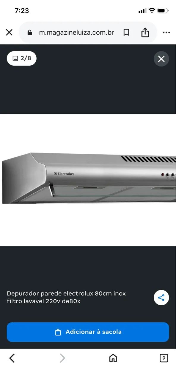 Exaustor Electrolux 