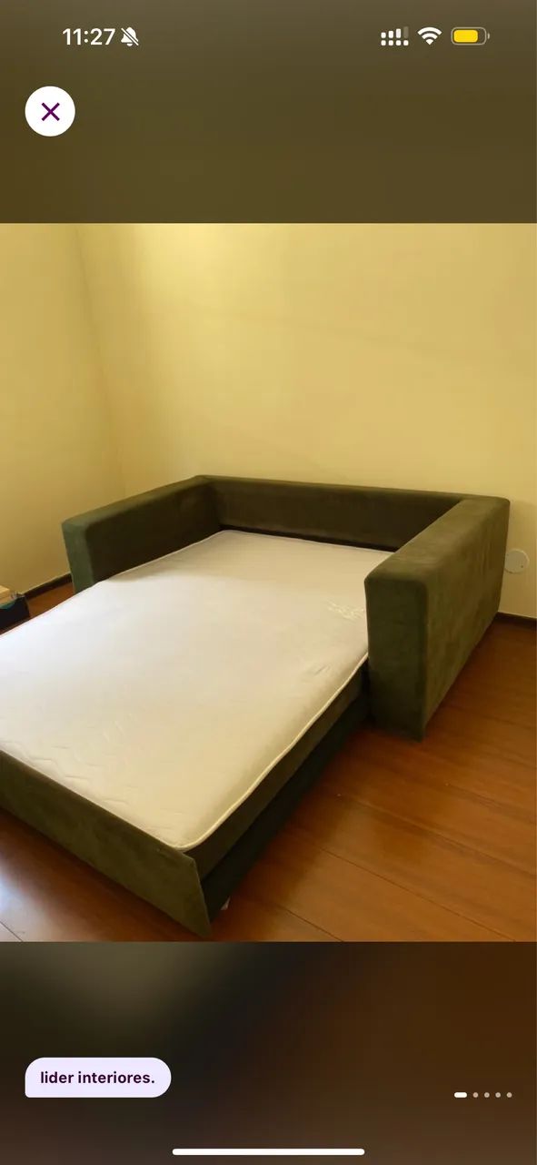 Sofá Cama Leader - Camurça Verde