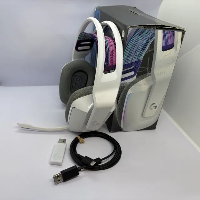 Logitech G733 branco com caixa e receptor USB - Foto 3