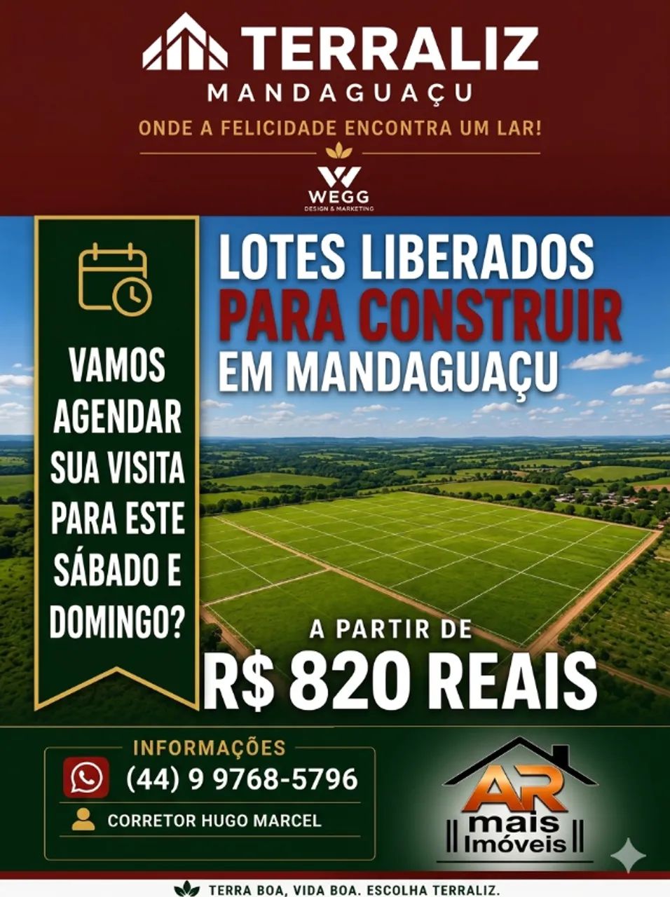 LOTES MANDAGUAÇU SEM ENTRADA PRONTOS PARA CONSTRUIR
