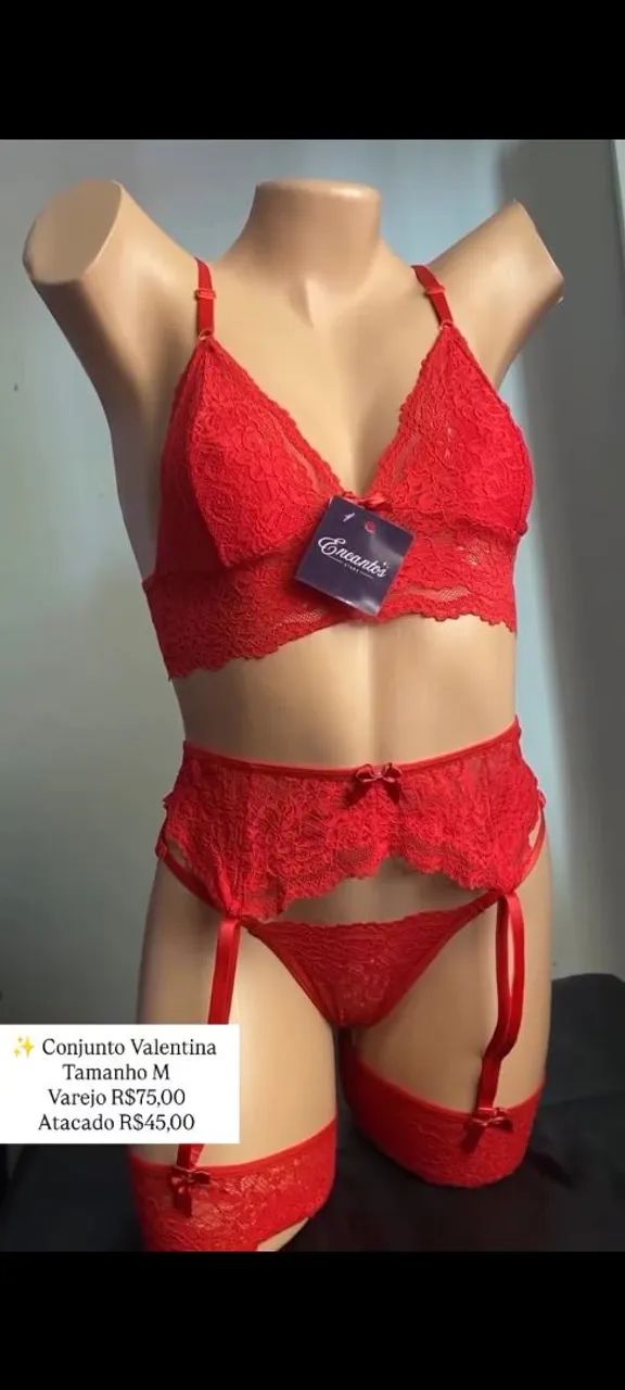 Lingerie com cinta liga 