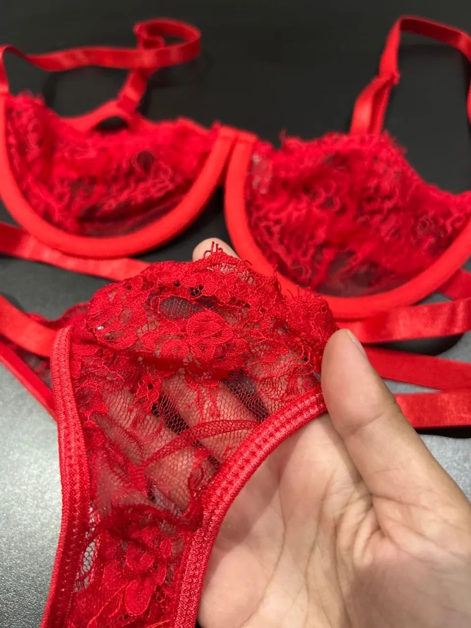 Lingerie Feminina Sexy Conjunto Gringa Sensual Sutiã Com Aro Meia Taça +  Calcinha de Renda - Roupas - Terras Altas, Juiz de Fora 1501509191