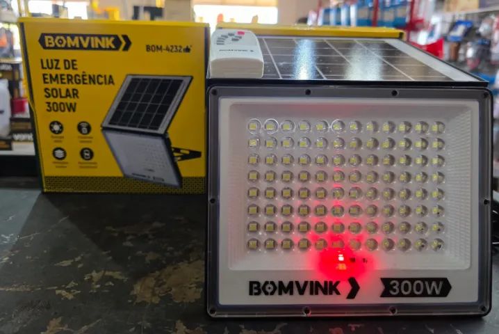 Refletor Led 300W C/Placa Solar BomVink